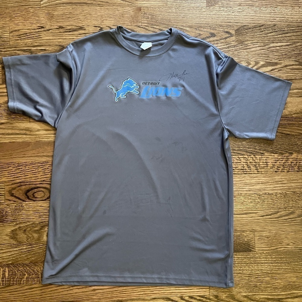 Detroit Lions autographed Dri-fit tee signed by #84 Herman Moore